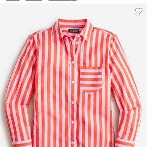 J. Crew Orange and White Button Down Shirt